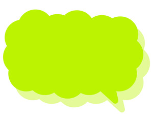 シンプルなカラーの吹き出し　細長い雲形