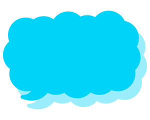 シンプルなカラーの吹き出し　細長い雲形