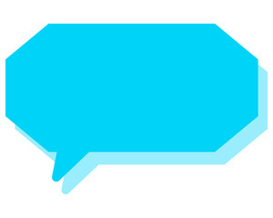 シンプルなカラーの吹き出し　細長い雲形