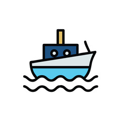 vector illustration of a ship