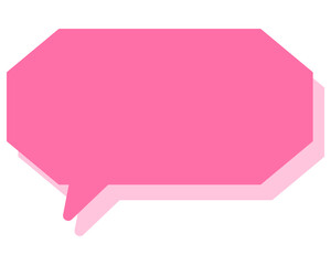 シンプルなカラーの吹き出し　細長い雲形