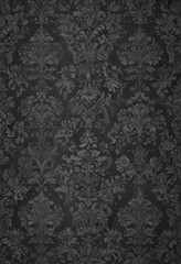 Charcoal grey floral damask wallpaper  Small scale repeating pattern , home, texture, grey