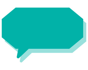 シンプルなカラーの吹き出し　細長い雲形