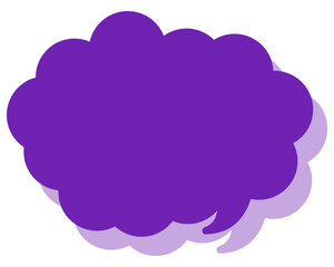 シンプルなカラーの吹き出し　丸みのある雲形