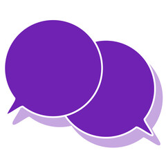 シンプルなカラーの吹き出し　重なる会話