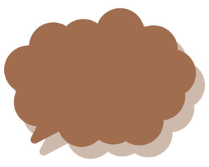 シンプルなカラーの吹き出し　丸みのある雲形
