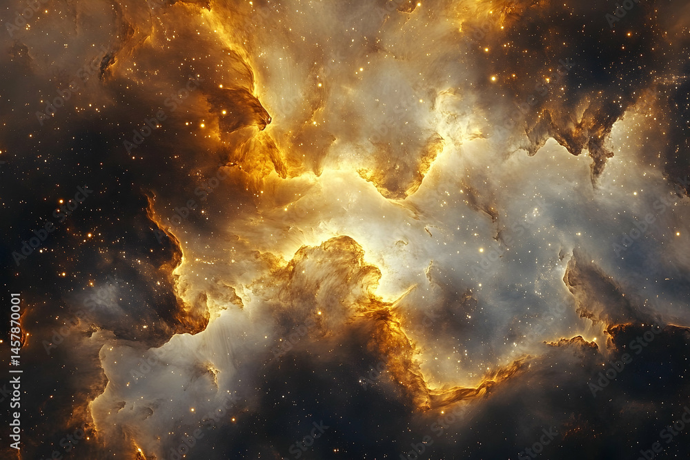 Poster a mesmerizing view of swirling celestial nebulae.