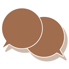 シンプルなカラーの吹き出し　重なる会話