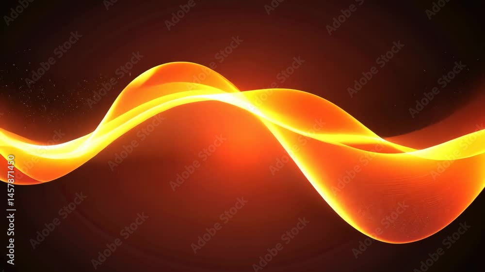Poster dynamic abstract orange waves with light effects on dark background for energy and vibrancy