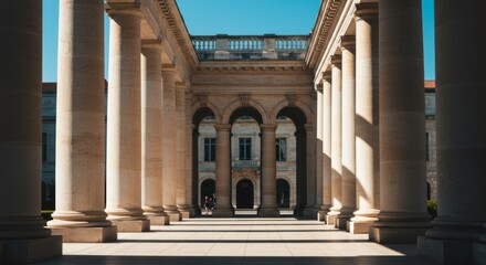 Classical Stone Columns and Arches Architectural Detail