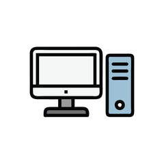 vector illustration of computer monitor