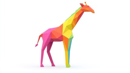 Obraz premium Low-poly giraffe in vibrant colors