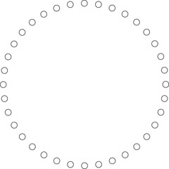 Circle round frame. Dot border line pattern