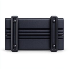Naklejka premium Black rectangular wallet with sleek design and textured surface