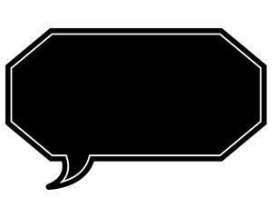 シンプルなカラーの吹き出し　細長い雲形