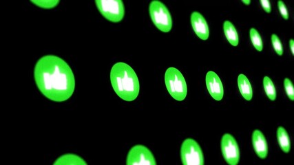 green thumb up video pattern animation, business and social media design