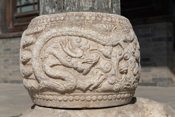ancient Chinese dragon patterm column base of  Dingzhou Imperial Examination Hall