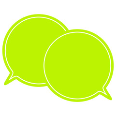 シンプルなカラーの吹き出し　重なる会話