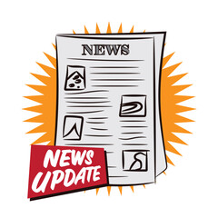 Newspaper illustration in retro vintage hand drawn style 