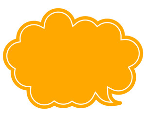 シンプルなカラーの吹き出し　丸みのある雲形