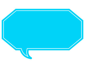 シンプルなカラーの吹き出し　細長い雲形