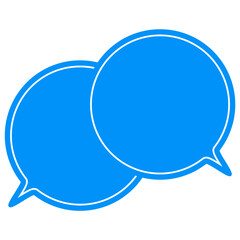 シンプルなカラーの吹き出し　重なる会話