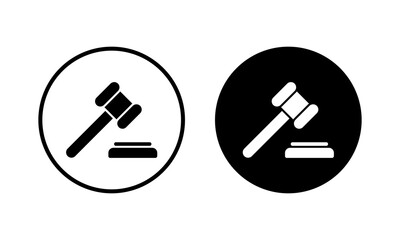 Gavel icon vector illustration. judge gavel sign and symbol. law icon. auction hammer