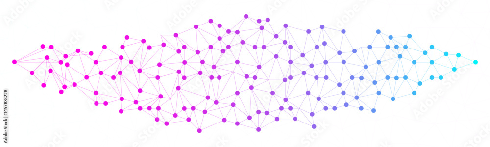 Poster white global communication banner with colorful network. abstract geometric connect lines and dots. 