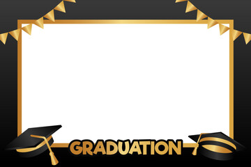 Graduation photo frame background for class of 2025 template design
