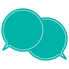 シンプルなカラーの吹き出し　重なる会話