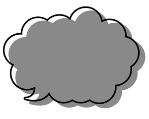 シンプルな線がずれた吹き出し　丸みのある雲形
