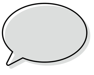 シンプルな線がずれた吹き出し　丸形