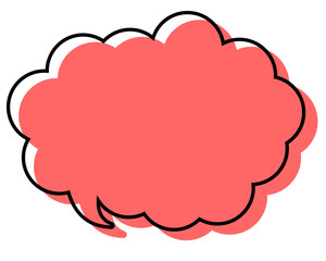 シンプルな線がずれた吹き出し　丸みのある雲形