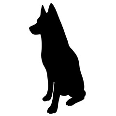 Animals dog silhouette set