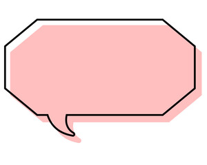 シンプルな線がずれた吹き出し　細長い八角形