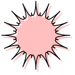 シンプルな線がずれた吹き出し　ギザギザした形