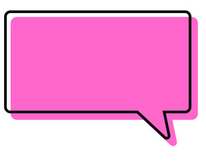 Naklejka premium シンプルな線がずれた吹き出し 四角形