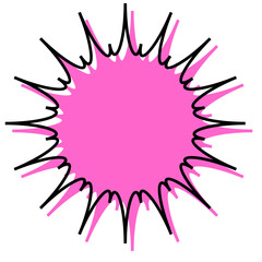 シンプルな線がずれた吹き出し　ギザギザした形