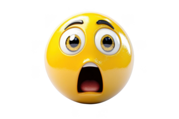 Scared Emoji Face Rendering Show Extreme Shock And Fear with Animated Theme