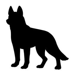 Animals dog silhouette set
