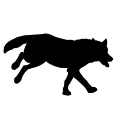 Animals dog silhouette set