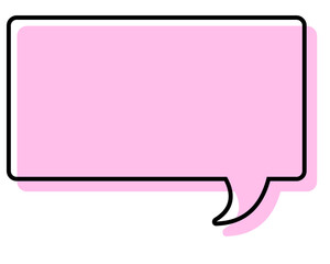 シンプルな線がずれた吹き出し　四角形