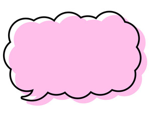 シンプルな線がずれた吹き出し　細長い雲形