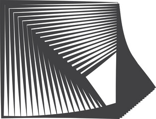 Square modern groovy pattern with funky retro swirl and wave shape