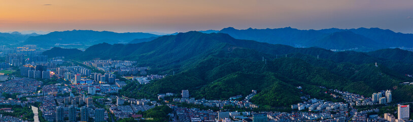 Cityscape of Fuyang District, Hangzhou City, Zhejiang Province, China