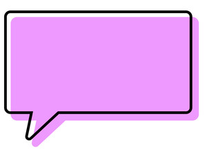 シンプルな線がずれた吹き出し　四角形