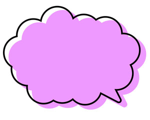 シンプルな線がずれた吹き出し　丸みのある雲形