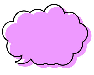 シンプルな線がずれた吹き出し　丸みのある雲形