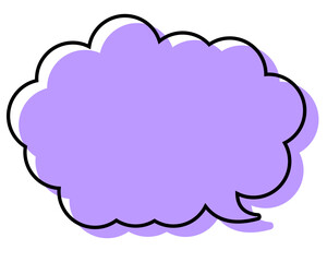 シンプルな線がずれた吹き出し　丸みのある雲形
