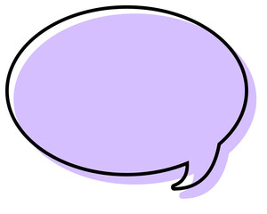 シンプルな線がずれた吹き出し　丸形